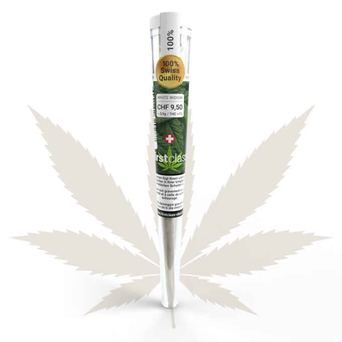 FirstClassCBD® Joint Pure White Widow, 1g, mit 100% Schweizer Qualität.