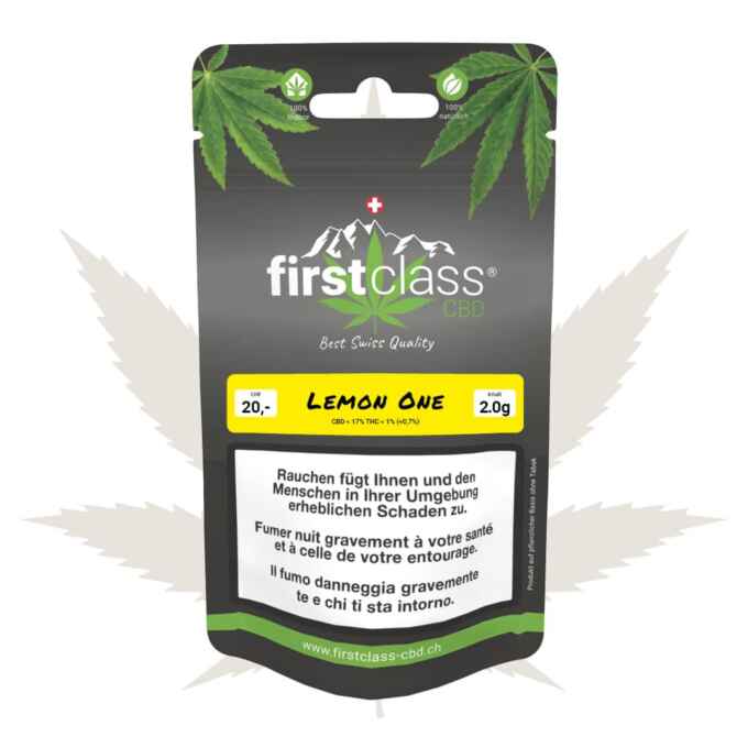 Produktbild von Lemon One 2g – erhältlich bei firstclass CBD Schweiz
