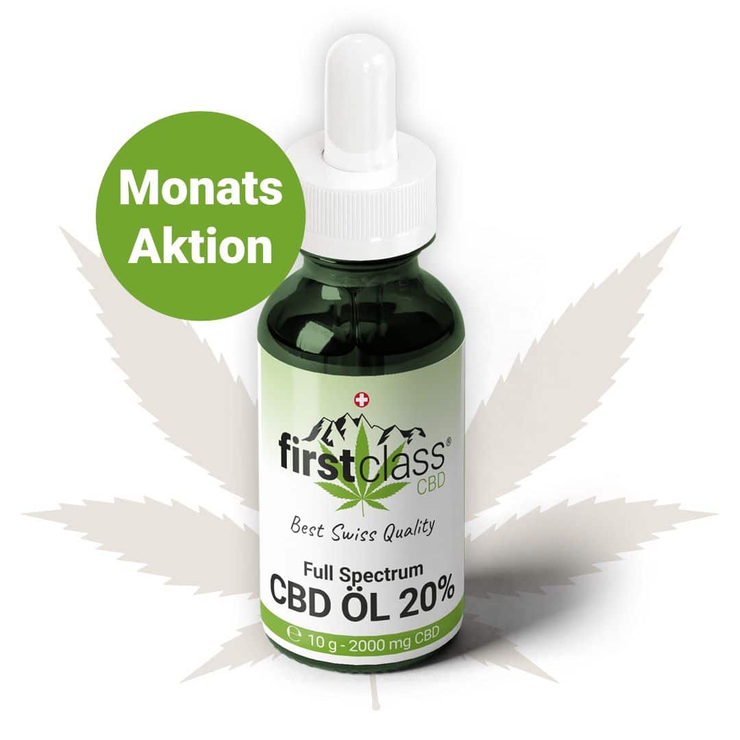 Produktbild von CBD Öl 20% Monatsaktion – erhältlich bei firstclass CBD Schweiz
