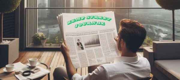 Presseschau Cannabis Januar 2024 – Mann sitzend mit einer Zeitung in den Händen und liest im Hemp Street Journal