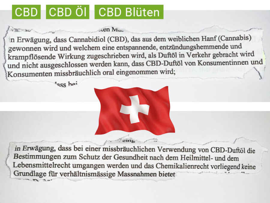 Justitia-Skulptur mit CBD-Fläschchen – Symbolbild für rechtliche Grauzonen bei CBD Produkten