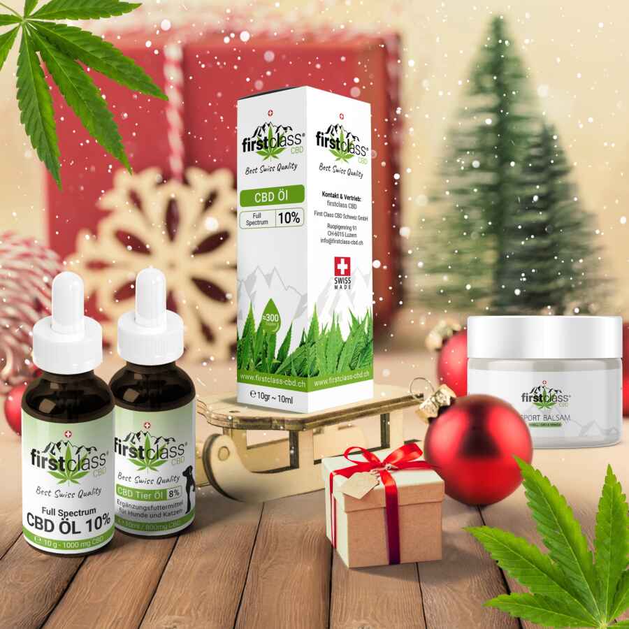 2 CBD Öl – Verpackung 10% Öl und eine Dose CBD Sport Balsam