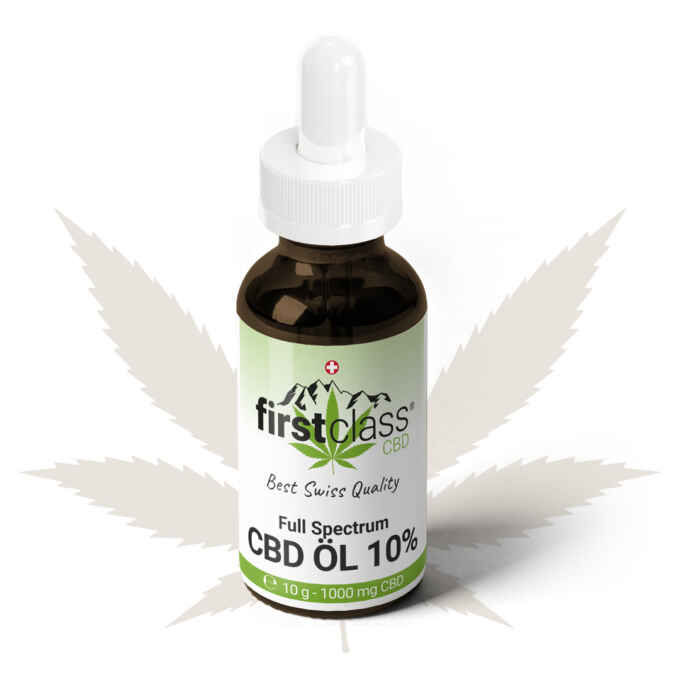 Produktbild von CBD Öl 10 % – erhältlich bei firstclass CBD Schweiz
