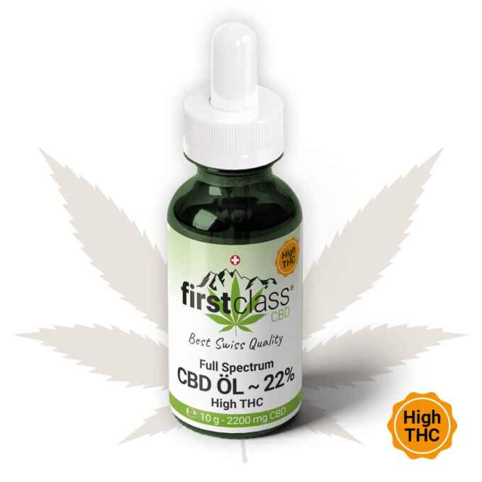 Produktbild von CBD Öl 22 % high thc – erhältlich bei firstclass CBD Schweiz