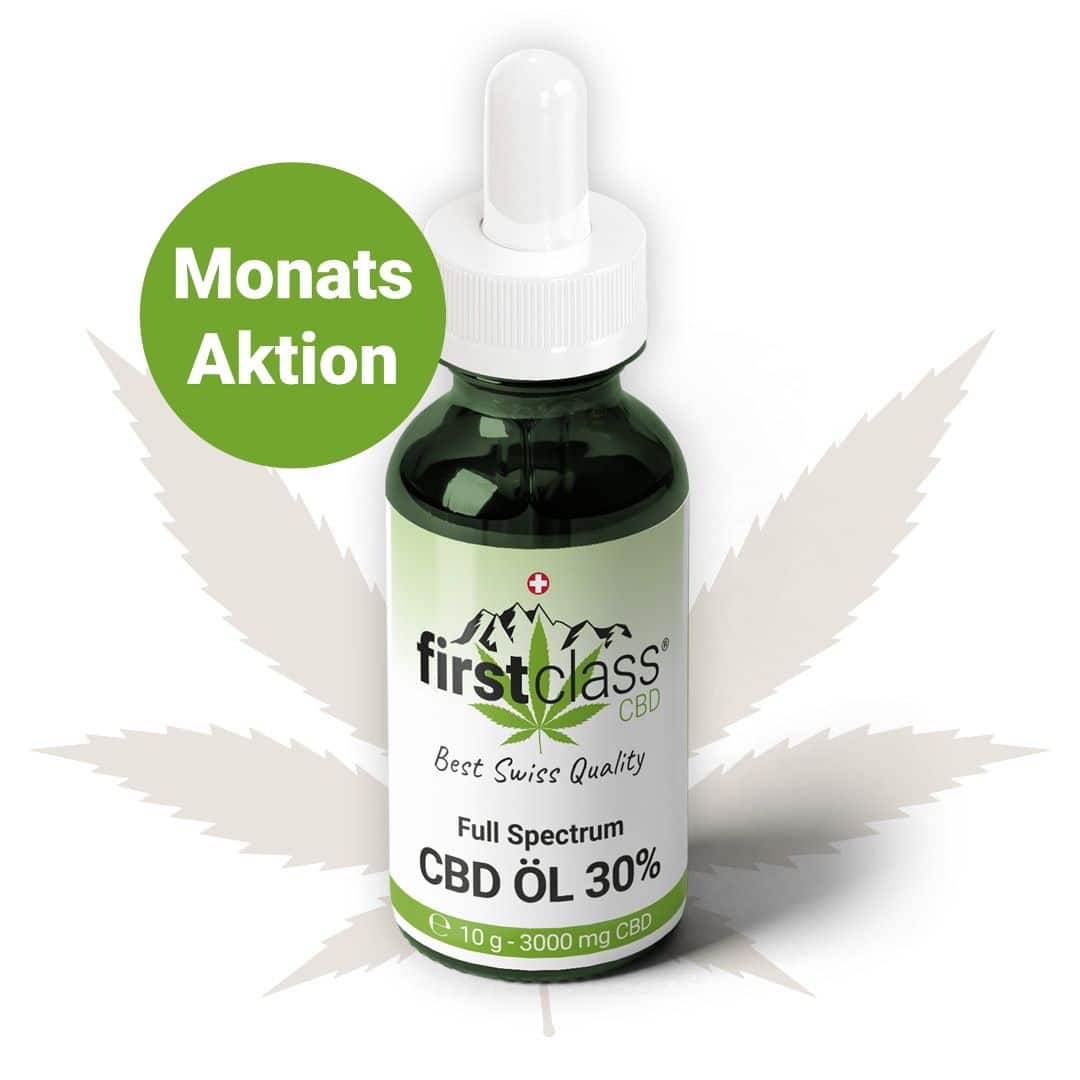 Produktbild von CBD Öl 30% full-spectrum-Monatsaktion – erhältlich bei firstclass Schweiz