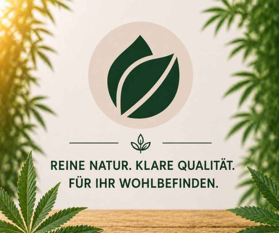 Symbolbild für 100% natürliches CBD aus der Schweiz. First Class CBD steht für reine Natur, klare Qualität und transparente Herstellung.