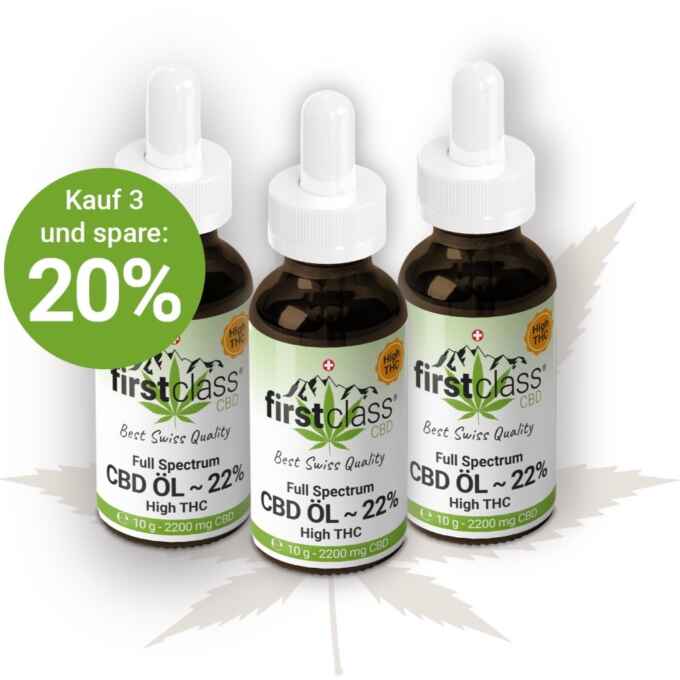 Produktbild: CBD Öl 22% Full Spektrum High-Thc – 3er Set