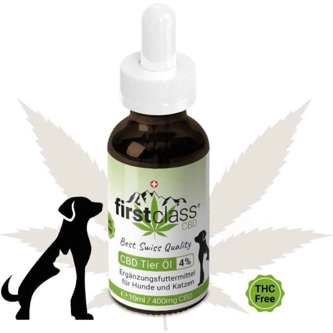 CBD Tieröl 4% für Hunde und Katzen aus Schweizer Herstellung