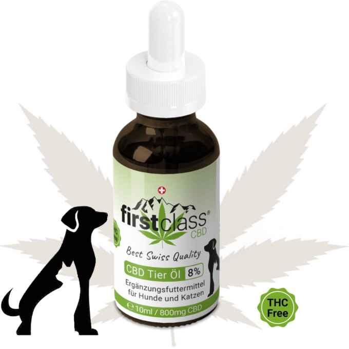 CBD Tieröl 8% für Hunde und Katzen aus Schweizer Herstellung