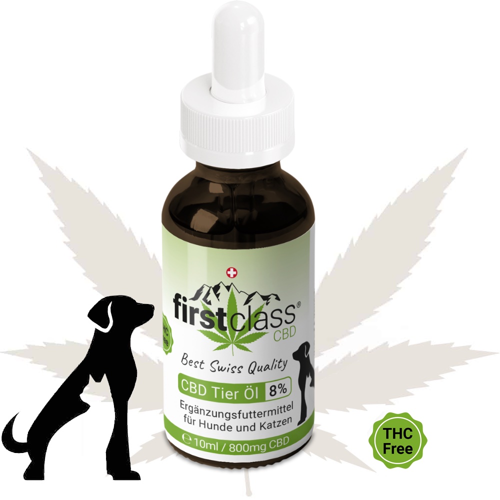 CBD Tieröl 8% für Hunde und Katzen aus Schweizer Herstellung