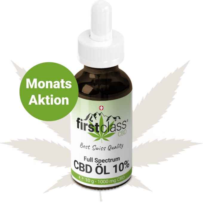 Monatsaktion Full Spectrum CBD Öl 10% aus Schweizer Hanf