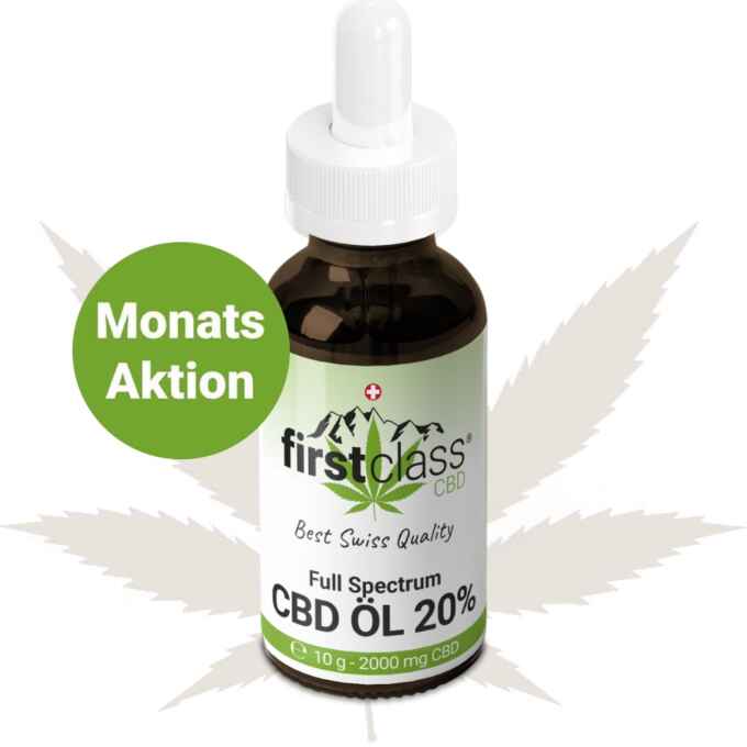 Monatsaktion Full Spectrum CBD Öl 20% aus Schweizer Hanf