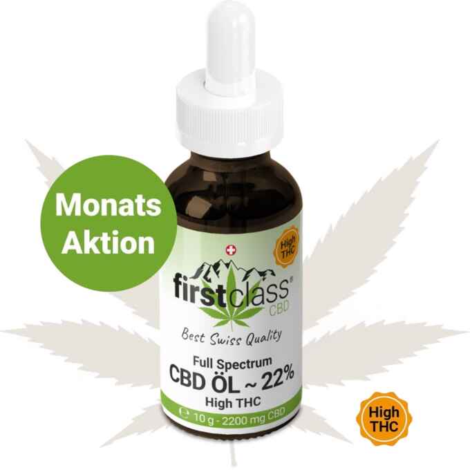 Monatsaktion Full Spectrum CBD Öl 22% mit natürlichem THC-Anteil